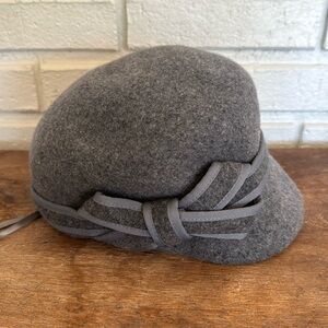 MAJOR WEAR 100% Wool Classic grey bow Hat One-Sz fits adjustable Made in England